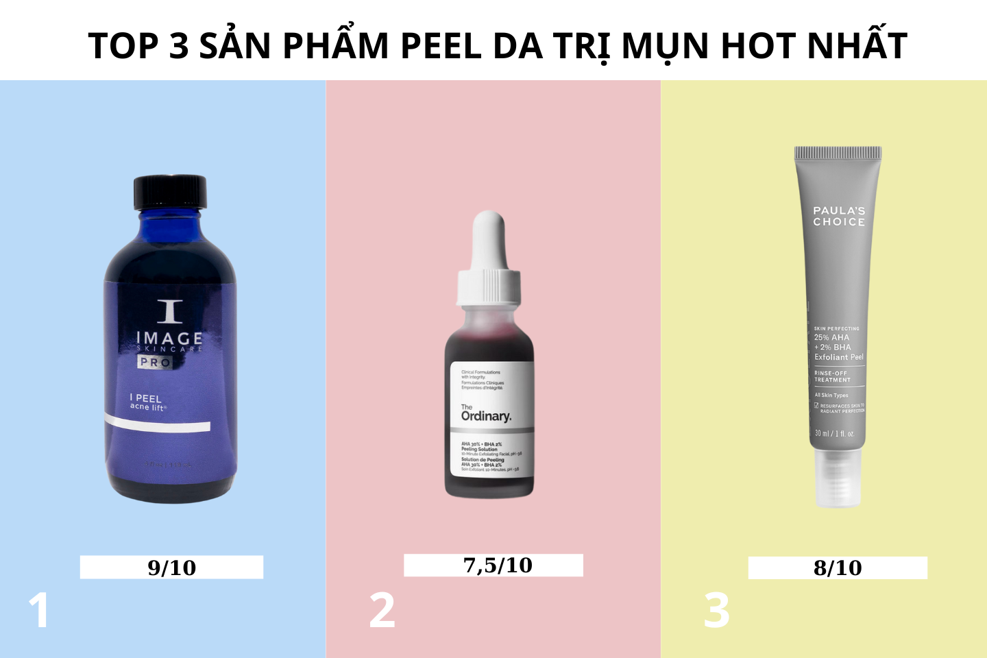 Review 3 sản phẩm peel da trị mụn “hot” nhất hiện nay