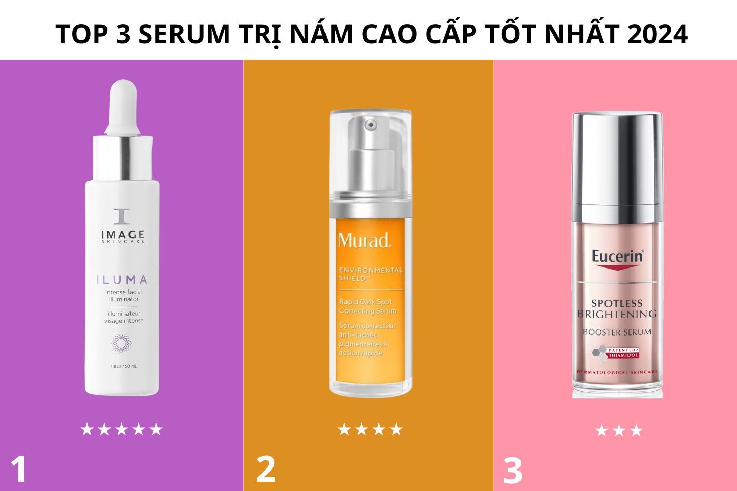 Đánh giá chi tiết 3 serum trị nám cao cấp “hot” nhất hiện nay